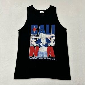 California Republic Marilyn Monroe Los Angeles LA Dodgers Black Tank Top Shirt